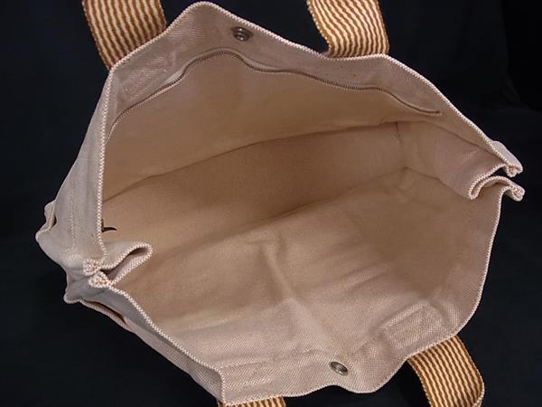 HERMES エルメス トートバッグ ニューフールトゥ トートMM オレンジ系 キャンバス レディース 美品