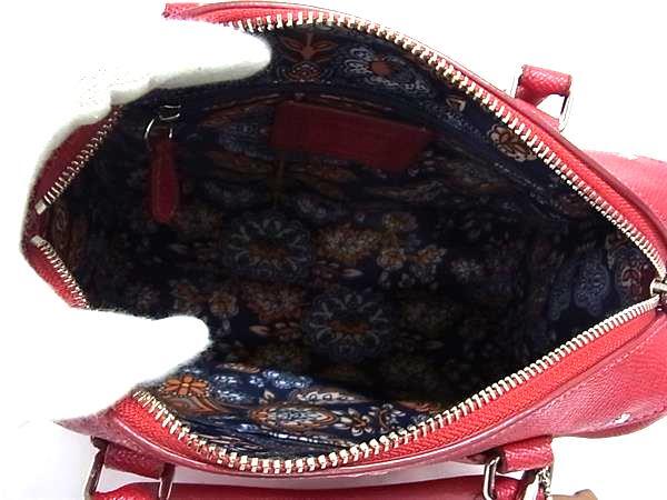 COACH コーチ ハンドバッグ F11808 レッド レザー レディース 2WAY 美品