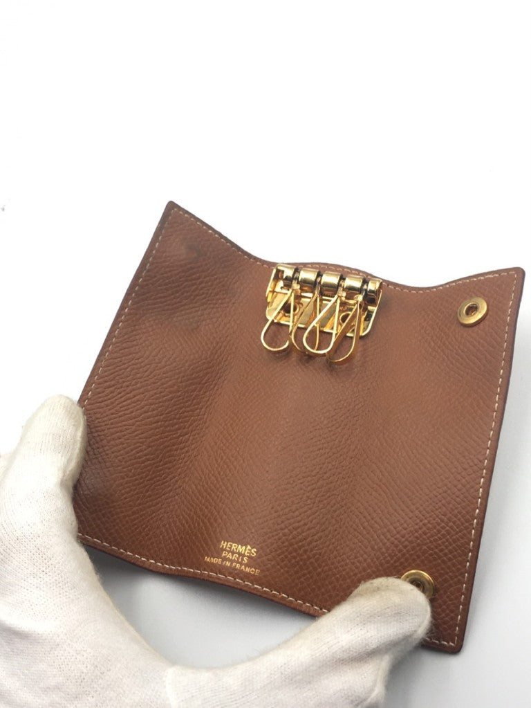 HERMES エルメス キーケース セリエ ゴールド ヴォーエプソン ユニセックス ゴールド金具 4連