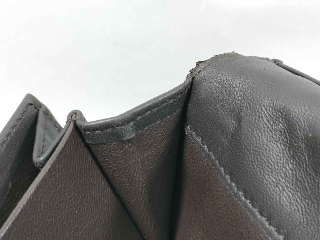 BOTTEGA VENETA ボッテガヴェネタ 長財布 イントレチャート 134075 ブラウン レザー ユニセックス Wホック 二つ折り