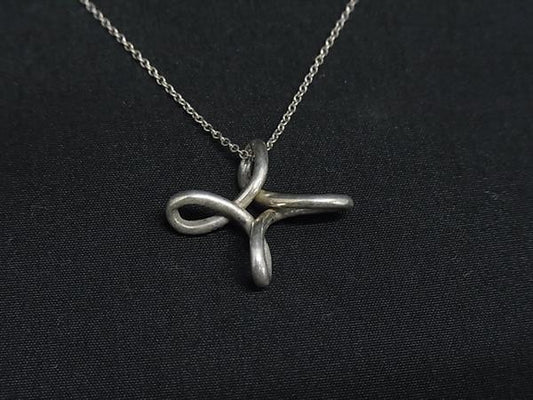 TIFFANY&Co ティファニー ネックレス エルサペレッティ インフィニティ クロス シルバー系 SV925 レディース 美品