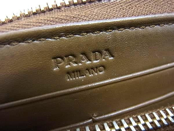 PRADA プラダ 長財布 ジップアラウンド ウォレット 1ML506 ブラウン系 レザー レディース ラウンドファスナー ゴールド金具 美品