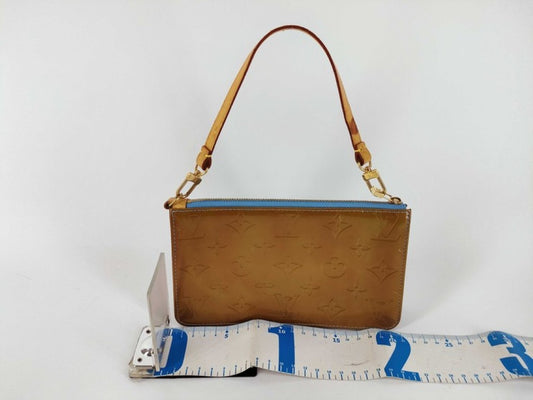 LOUIS VUITTON ルイヴィトン ポーチ レキシントン M91011 グリーン系 モノグラムヴェルニ レディース ハンドバッグ ゴールド金具