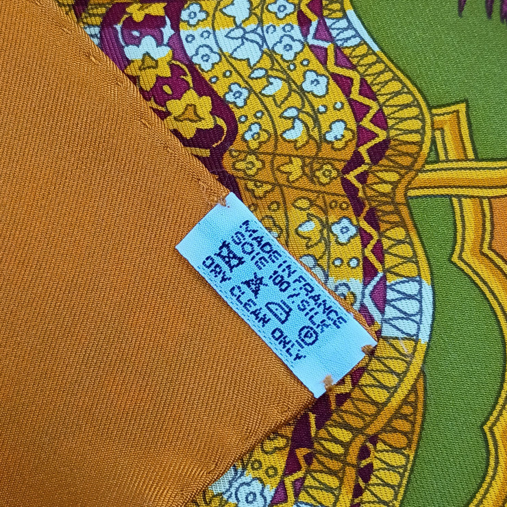 HERMES エルメス スカーフ カレ90 マルチカラー系 シルク100% レディース SPLENDEUR DES MAHARAJAS 大判 美品