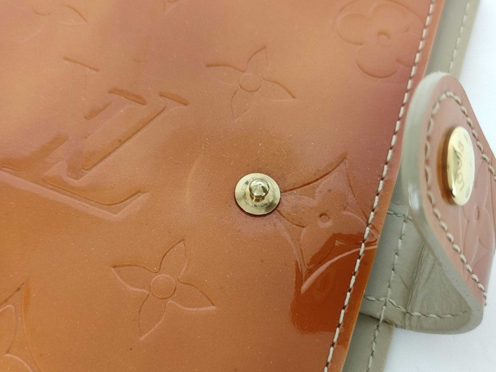 LOUIS VUITTON ルイヴィトン 手帳カバー アジェンダPM R21001 イエロー系 モノグラムヴェルニ レディース システム手帳 6穴 美品