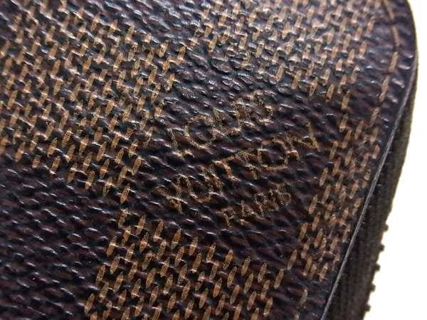 LOUIS VUITTON ルイヴィトン 長財布 ジッピーウォレット N60015 エベヌ(ブラウン)系 ダミエ ユニセックス ラウンドファスナー ゴールド金具 美品