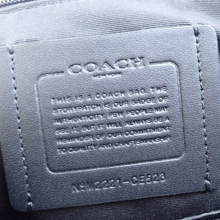 COACH コーチ リュックサック シグネチャー CE523 カーキ系 キャンバス×レザー ユニセックス バックパック 巾着 美品