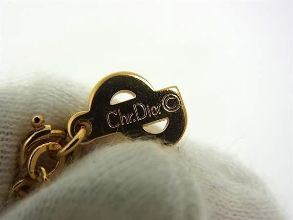 Christian Dior ディオール ネックレス CDロゴ サークルチャーム ゴールド系 メタル レディース 超美品
