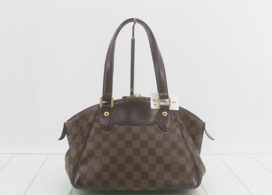 LOUIS VUITTON ルイヴィトン ハンドバッグ ヴェローナPM N41117 エベヌ(ブラウン)系 ダミエ レディース ゴールド金具 美品