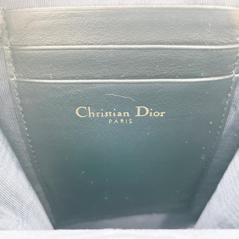 Christian Dior クリスチャンディオール ショルダーバッグ トロッター ブルー系 キャンバス レザー レディース スマホショルダー フォンホルダー チェーン 美品