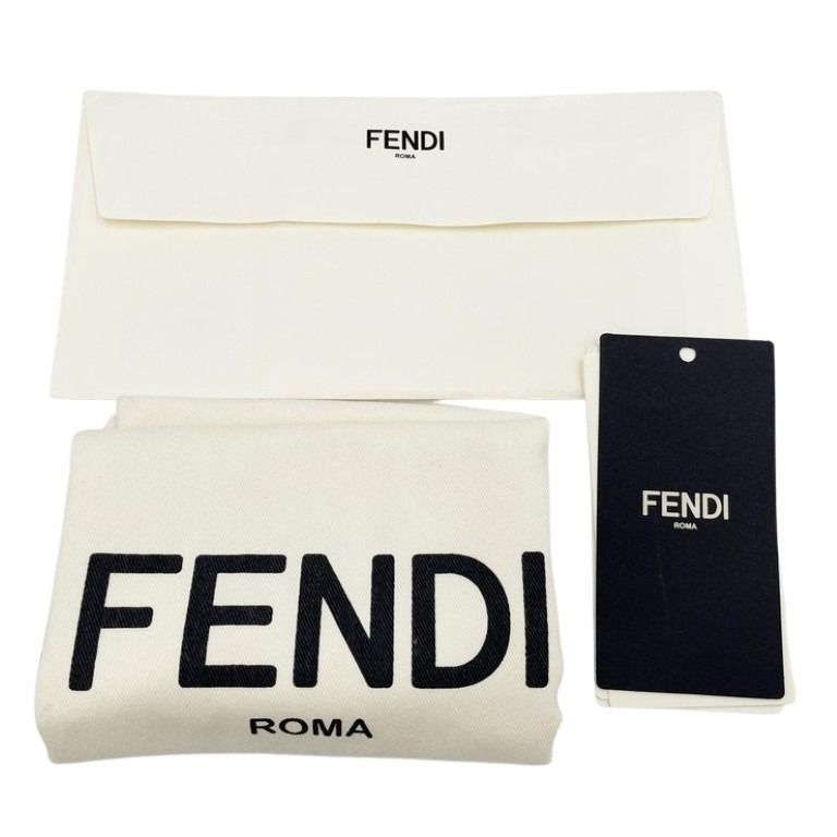 FENDI フェンディ カチューシャ ズッカ柄 FXQ642 ブラウン系 ファー レディース ヘアアクセサリー ヘアバンド 美品