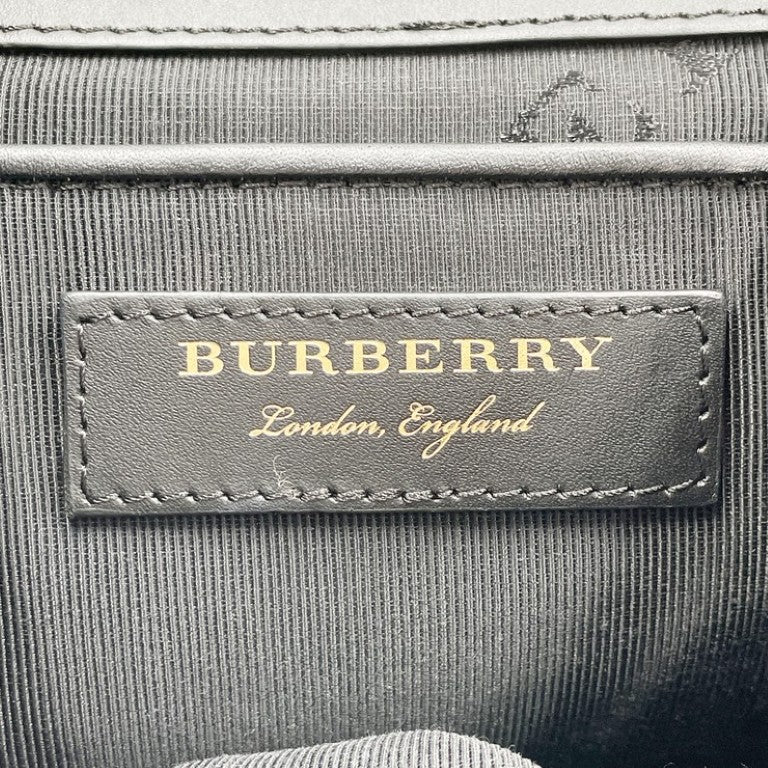 BURBERRY バーバリー リュックサック 4016622 ブラック ブラウン系 ナイロン ユニセックス 巾着 チェーン ゴールド金具 美品