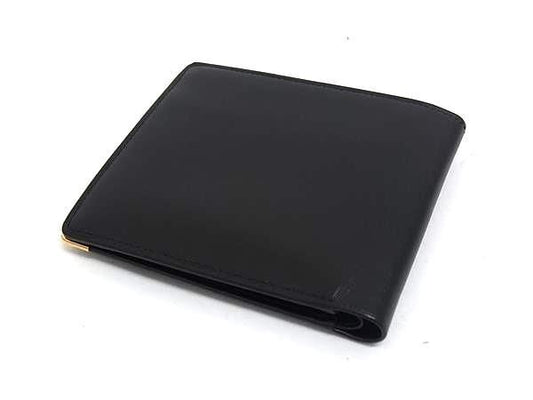dunhill ダンヒル 二つ折り財布 コンフィデンシャル ブラック系 レザー メンズ ゴールド金具 超美品