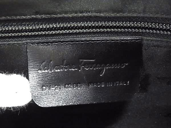 SALVATORE FERRAGAMO フェラガモ トートバッグ イントレチャート プラスチックハンドル 2WAY ハンドバッグ 21 0288 ブラック系 ナイロンキャンバス レディース ショルダーバッグ 美品