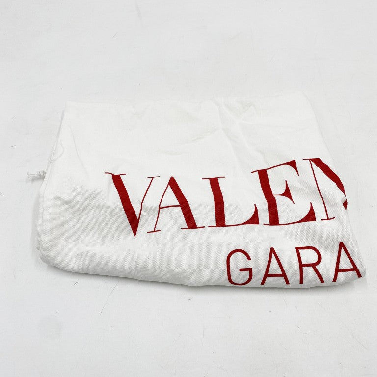VALENTINO GARAVANI ヴァレンティノ ガラヴァーニ ハンドバッグ アンティーブ ミディアム ベージュ ピンク キャンバス レザー レディース 美品