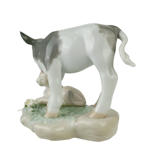 LLADRO リヤドロ 置物 平和の王国 (子牛と若獅子) 6927 マルチカラー ポーセリン ユニセックス 絶版 美品