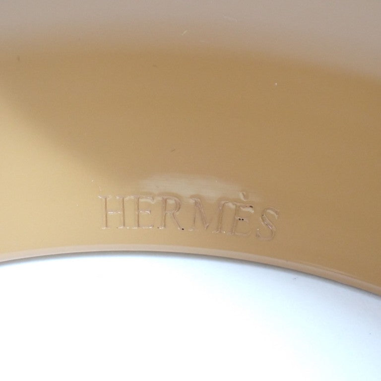 HERMES エルメス バングル フェランGM ベージュ ブラウン ラッカーウッド レディース 美品