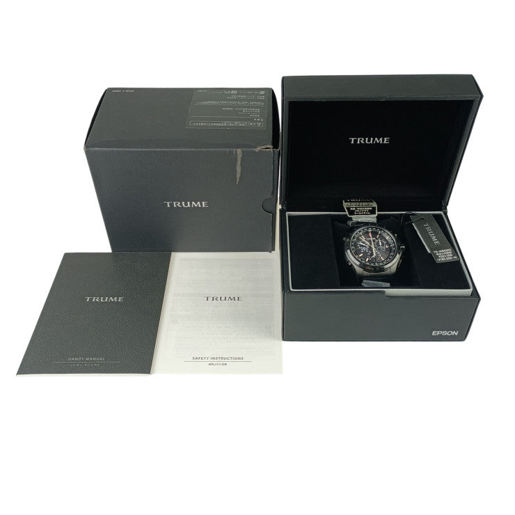 TRUME トゥルーム 時計 C Collection TRMB5002 ブラック セラミックス チタン メンズ EPSON エプソン アナログ 新品未使用展示品