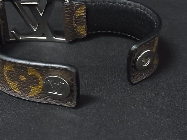 LOUIS VUITTON ルイヴィトン ブレスレット ブラスレ ホッケンハイム M6141 ブラウン モノグラム ユニセックス シルバー金具 美品