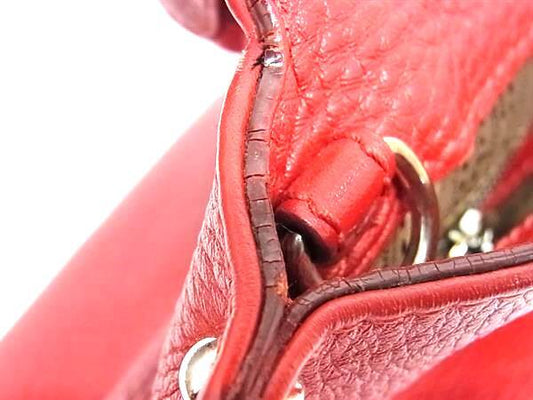 Salvatore Ferragamo フェラガモ ハンドバッグ ガンチーニ ソフィア EZ21 D356 レッド レザー レディース 2WAY シルバー金具
