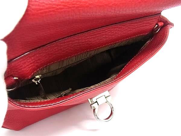 Salvatore Ferragamo フェラガモ ハンドバッグ ガンチーニ ソフィア EZ21 D356 レッド レザー レディース 2WAY シルバー金具