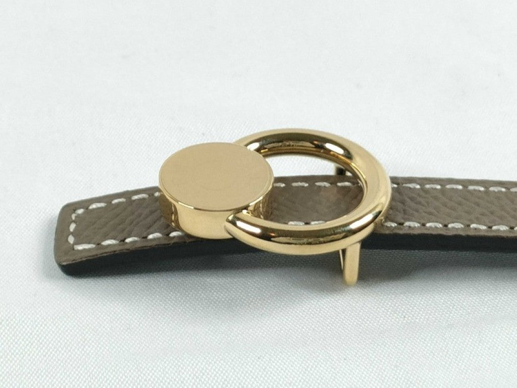 HERMES エルメス ベルト セリエ ミニ エトゥープ ブラック系 レザー レディース リバーシブル ゴールド金具