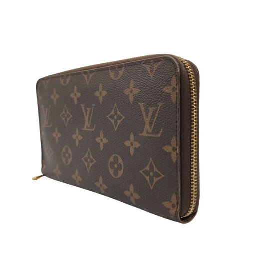 LOUIS VUITTON 長財布 ジッピーオーガナイザー M62581 ブラウン系 モノグラム ユニセックス ラウンドファスナー トラベルケース ゴールド金具 美品