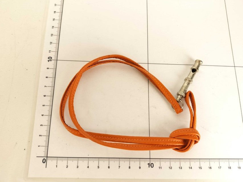 HERMES エルメス ネックレス シフレホイッスル シルバー オレンジ系 メタル レザー ユニセックス