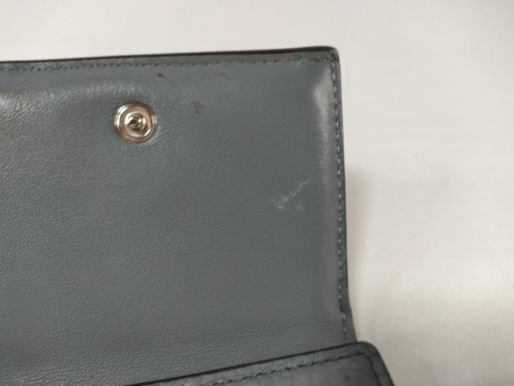 FENDI フェンディ 三つ折り財布 ピーカブー セレリア マイクロ トリフォールド ウォレット 8M0426 グレー系 レザー レディース ターンロック シルバー金具