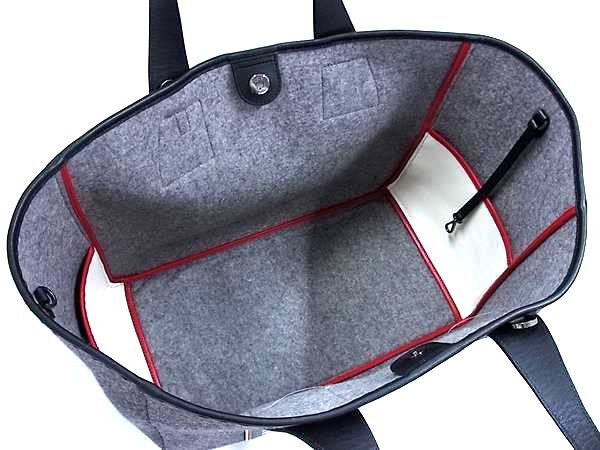 MCM エムシーエム トートバッグ シュタッド ローデン MUT8ASD10EP001 グレー ブラック フェルト レザー レディース 美品
