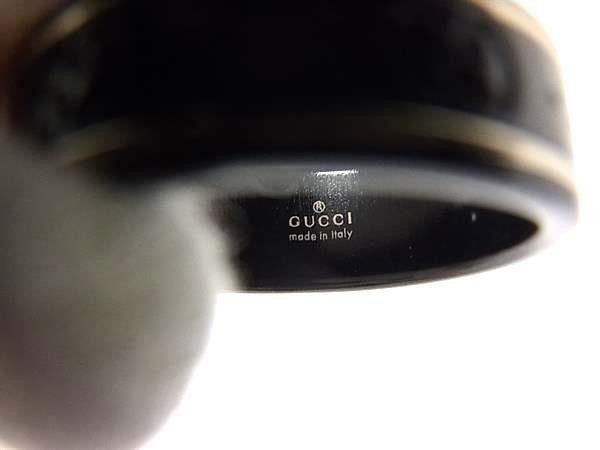 GUCCI グッチ リング アイコンリング 225985 ブラック系×シルバー系 セラミック K18WG ユニセックス GG柄 750 18K 美品