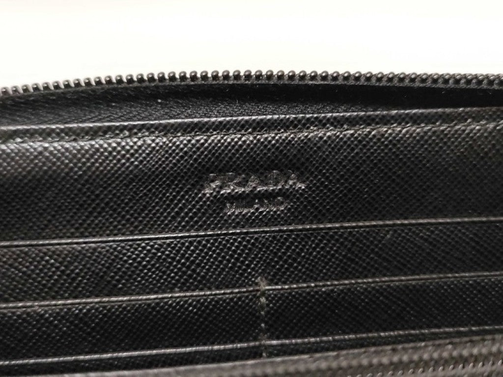 PRADA プラダ 長財布 トライアングルロゴ M506 ブラック系 ナイロン ユニセックス 三角ロゴ シルバー金具