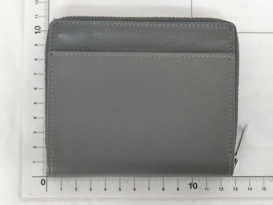 BALENCIAGA バレンシアガ 三つ折り財布 エンベロープ 753762 グレー系 レザー レディース コンパクトウォレット シルバー金具 美品