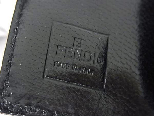 FENDI フェンディ キーケース ズッカ 2270 10163 099 ブラック ナイロン レザー ユニセックス 6連 シルバー金具 美品