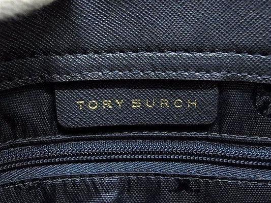 TORY BURCH トリーバーチ ハンドバッグ エマーソン ネイビー レザー レディース 2WAY ゴールド金具 超美品