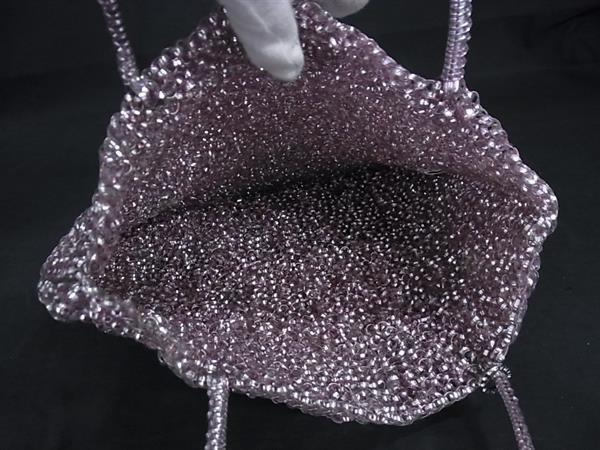 ANTEPRIMA アンテプリマ ハンドバッグ サンリオコラボ ハローキティ ワイヤーバッグ ピンク シルバー PVCワイヤー レディース ラインストーン