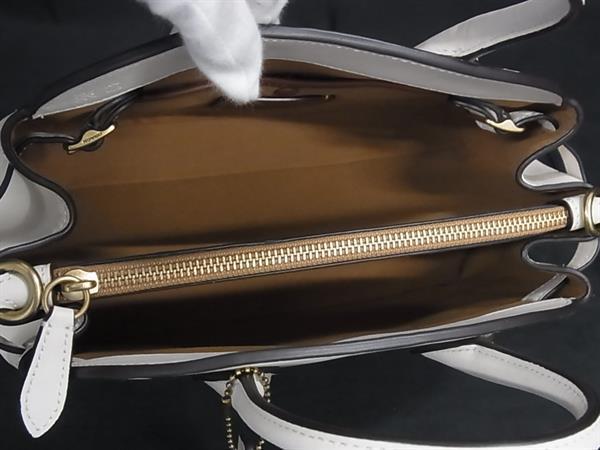 COACH コーチ ハンドバッグ エンパイア キャリーオール 26 CU066 ライトベージュ レザー レディース 2WAY 超美品