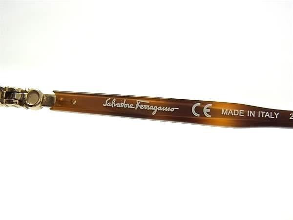 Salvatore Ferragamo フェラガモ サングラス ガンチーニ SF250SA 723 ブラウン系 アセテート メタル レディース アジアンフィット 超美品