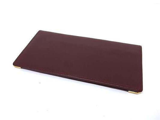 Cartier カルティエ 長財布 マストライン ボルドー系 レザー メンズ 二つ折り 札入れ 美品