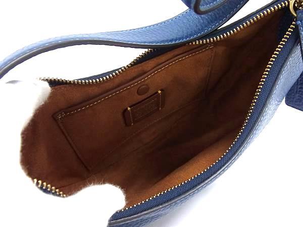 COACH コーチ ショルダーバッグ ルナ CC439 ブルー レザー レディース 美品