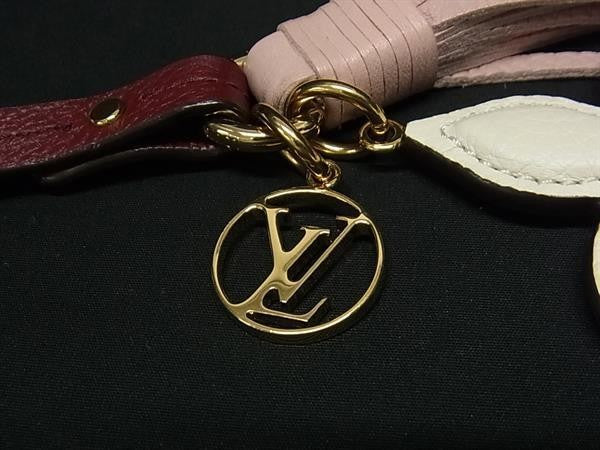 LOUIS VUITTON ルイヴィトン バッグチャーム ビジュー サック タッセル M80244 ピンク レッド系 ホワイト レザー レディース ゴールド金具 新品未使用展示品