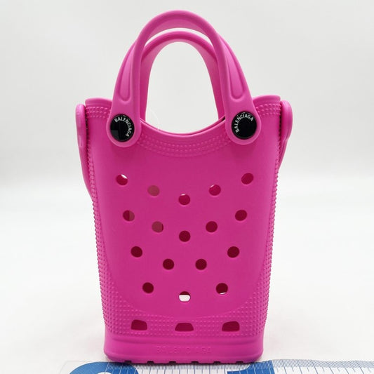 BALENCIAGA バレンシアガ ショルダーバッグ フォンフォルダー Crocsコラボ 702264 ピンク系 ラバー レディース スマホショルダー 美品