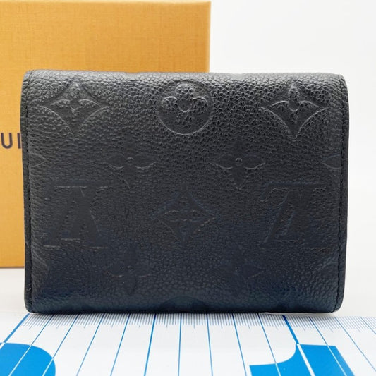 LOUIS VUITTON ルイヴィトン 三つ折り財布 ポルトフォイユ・ヴィクトリーヌ M64060 ノワール(ブラック)系 モノグラム アンプラント レディース ゴールド金具 美品
