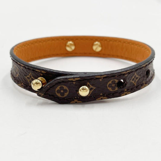 LOUIS VUITTON ルイヴィトン ブレスレット ブラスレ・ロゴマニア M4150F ブラウン系 モノグラム レディース LVサークル ゴールド金具 美品