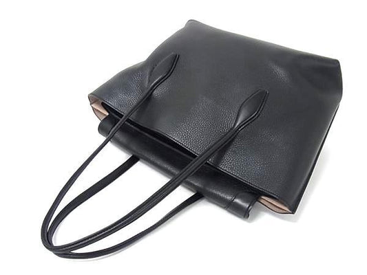 超美品 TOD'S トッズ トートバッグ New Joy ニュー ジョイ トート - ブラック シルバー金具 レザー レディース ショルダーバッグ