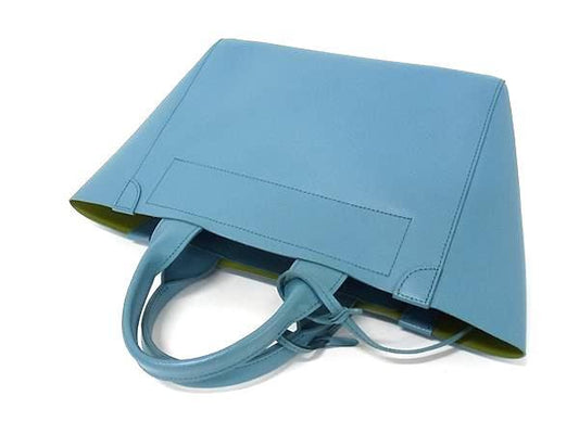 超美品 ADMJ エーディーエムジェイ トートバッグ ハンドバッグ - ブルー系 ゴールド金具 レザー レディース