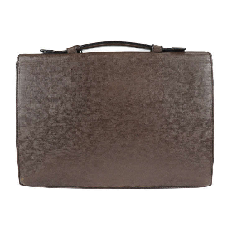 LOEWE ロエベ ブリーフケース ビジネスバッグ レザー ブラウン シルバー金具 2WAY 書類鞄 ショルダーバッグ