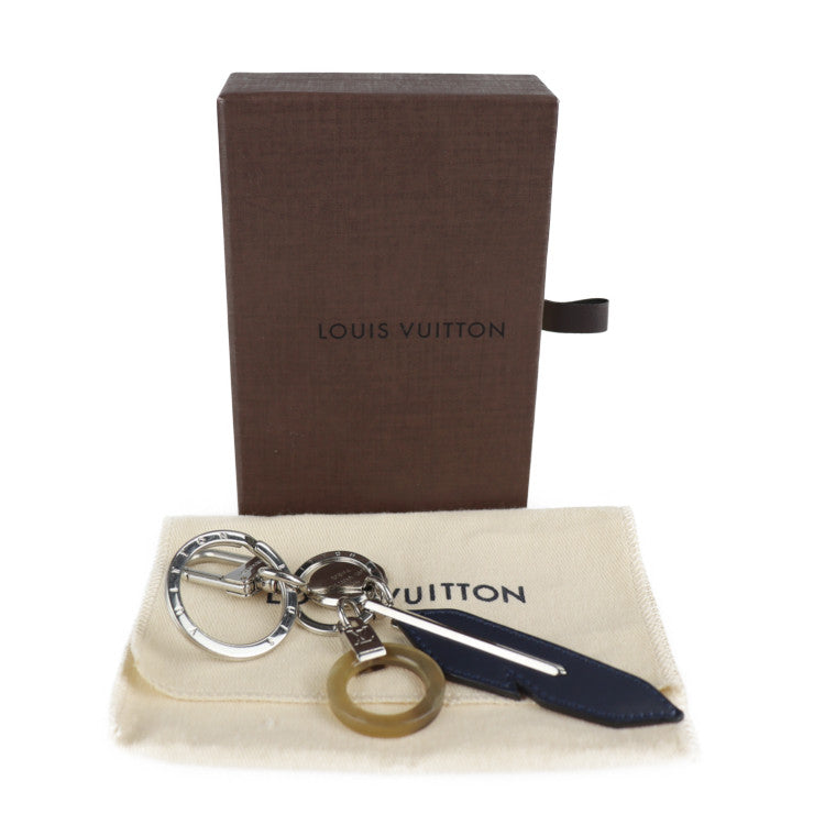 LOUIS VUITTON ルイ ヴィトン ドリーミングチャームズ キーホルダー MP1776 メタル レザー シルバー ネイビー キーリング バッグチャーム ビトン