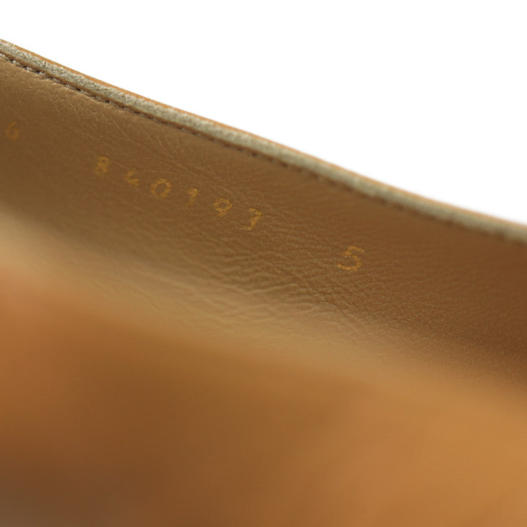 超美品 BOTTEGAVENETA ボッテガヴェネタ イントレチャート パンプス #5B レザー ブラウン系 スクエアトゥ 参考サイズ22cm