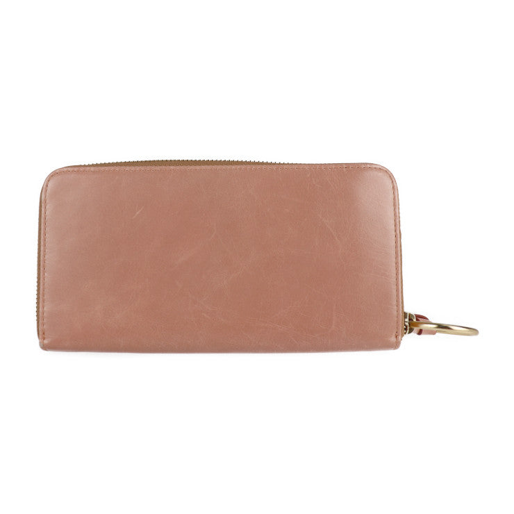 超美品 SEE BY CHLOE シーバイクロエ PAIGE ペイジ 長財布 9P7677-P264 レザー MISTY PINK ゴールド金具 ラウンドファスナー シワ加工